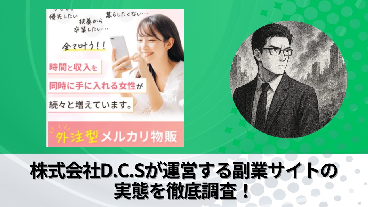 株式会社D.C.S｜林芳樹が運営する副業サイトの衝撃の実態とは？稼げない？副業詐欺？徹底的に調査しました。