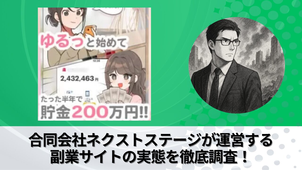 合同会社ネクストステージ｜大谷龍義が運営する副業サイトの衝撃の実態とは？稼げない？副業詐欺？徹底的に調査しました。