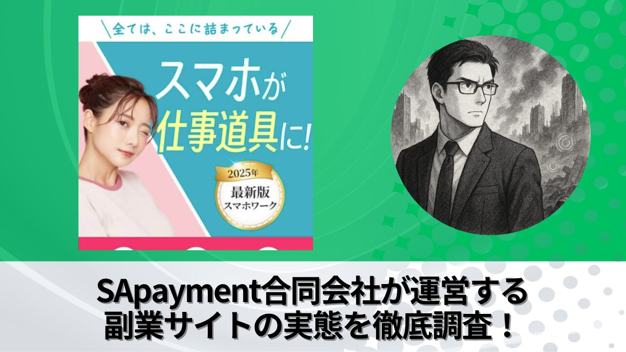 SApayment合同会社が運営する副業サイトの衝撃の実態とは？稼げない？副業詐欺？徹底的に調査しました。