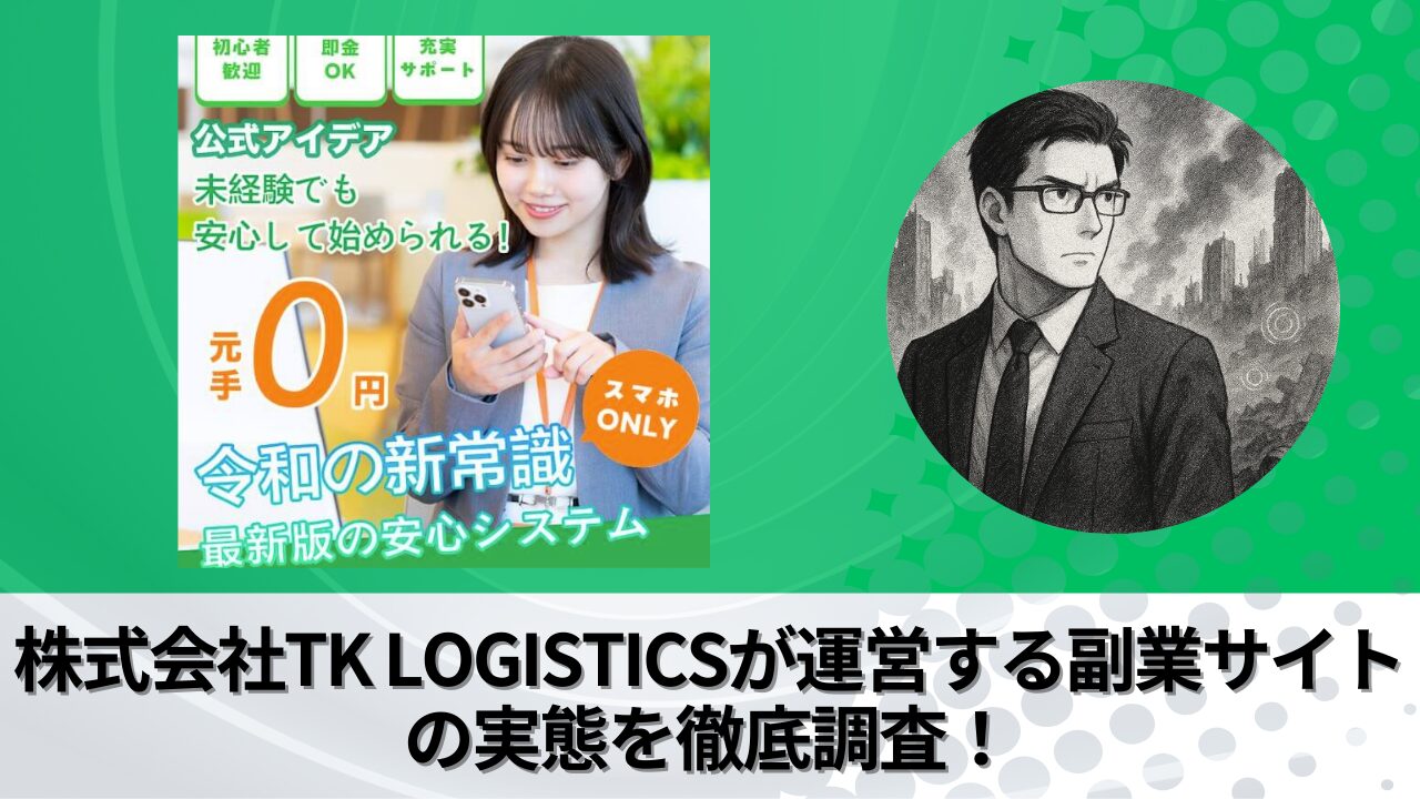 株式会社TK LOGISTICS｜岡田昭宏が運営する"公式アイデア"の衝撃の実態とは？稼げない？副業詐欺？徹底的に調査しました。